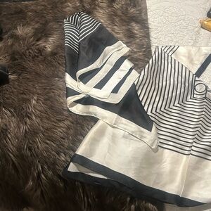 Black and White Striped Scarf